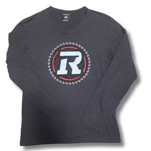REDBLACKS - Men's Long Sleeve V-neck Ottawa Redblacks Tee, Medium, Grey